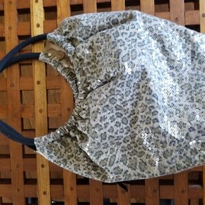 Candies Leopard Print Sequin Women's Bag